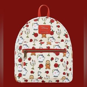 Loungefly Disney Beauty And The Beast Chibi Sidekicks Mini Backpack NWT